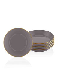 Hermia Juego de platos BSC0024, Gris, 6 piezas